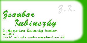 zsombor kubinszky business card